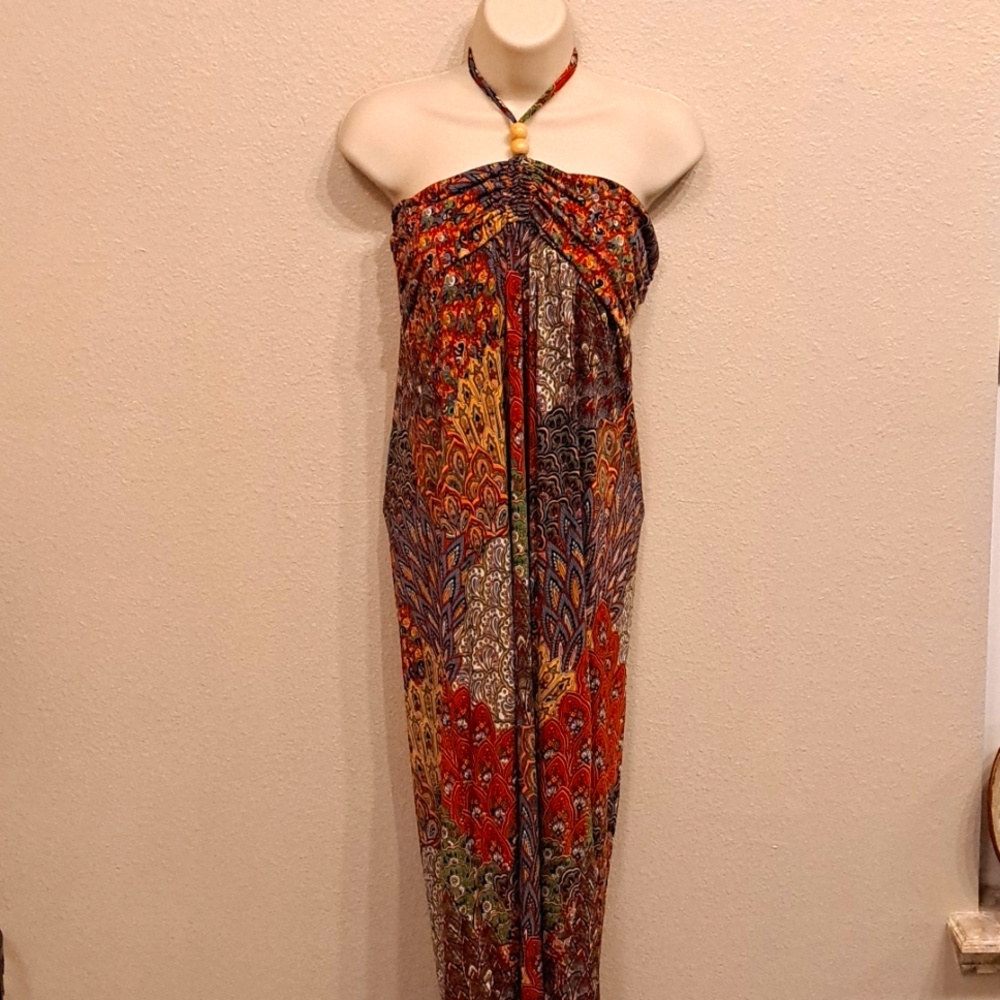 Halter maxi dress L multicolored